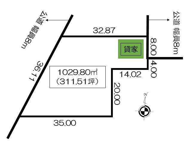 音更町新通北2＿貸家付売り地 間取り