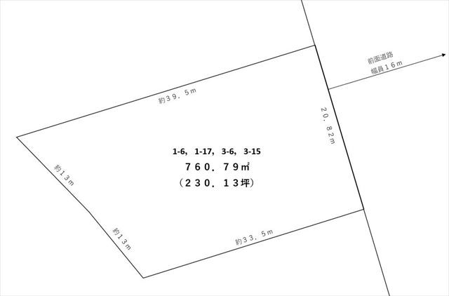 池田町字東二条1-6他3筆【売土地：230.1389坪】 間取り