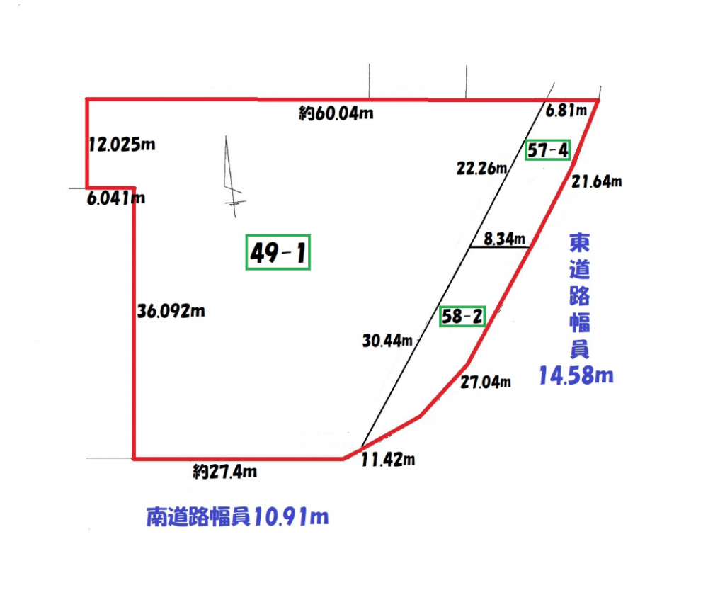 浦幌町住吉　745坪　南東角地 間取り