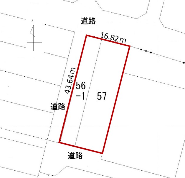 鹿追町新町2丁目　売土地（221.73坪） 間取り
