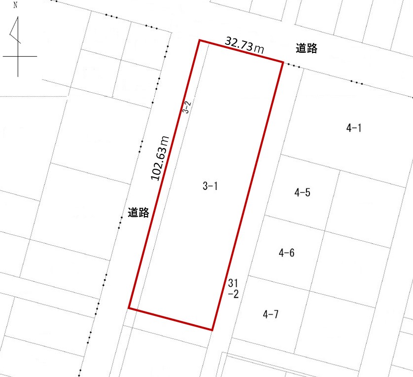 鹿追町仲町3丁目　売土地（1,015.7坪） 間取り