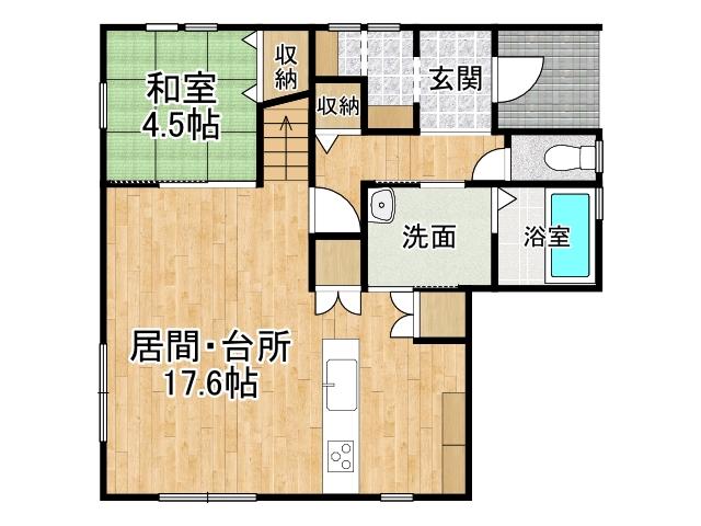 タマタウン帯広西１０条　２号地★北東角地 間取り