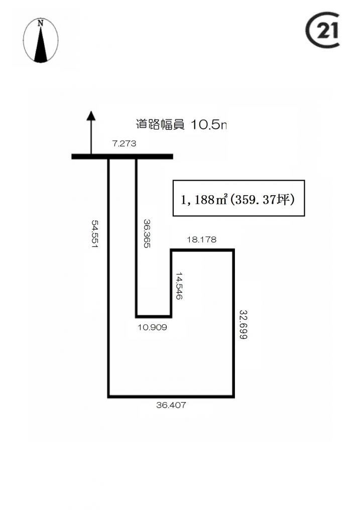 【売地】上士幌町上士幌東2線　旗竿地 間取り
