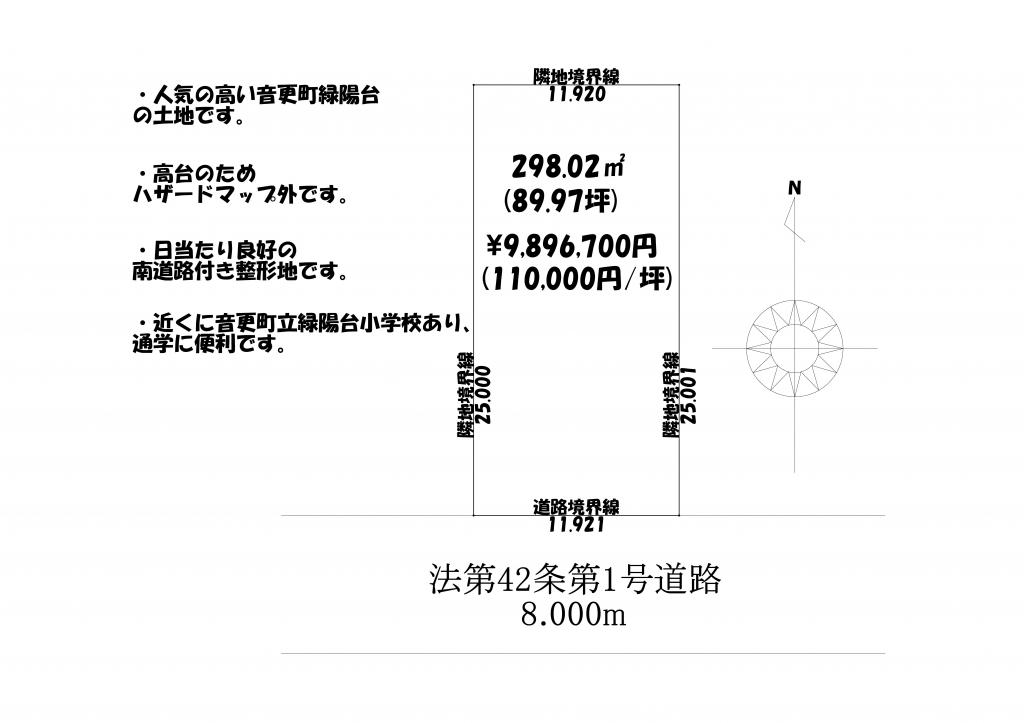 音更町緑陽台南区29番16売土地 内観
