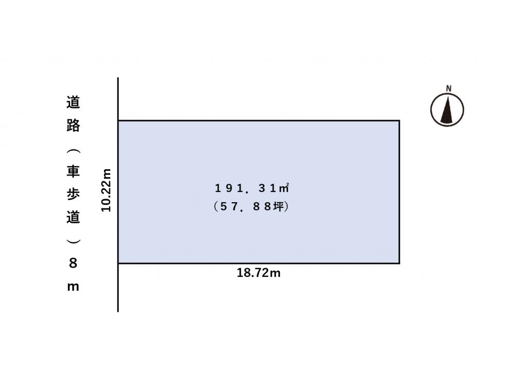西１８北１　西道路付き（平家の古家あり） 間取り