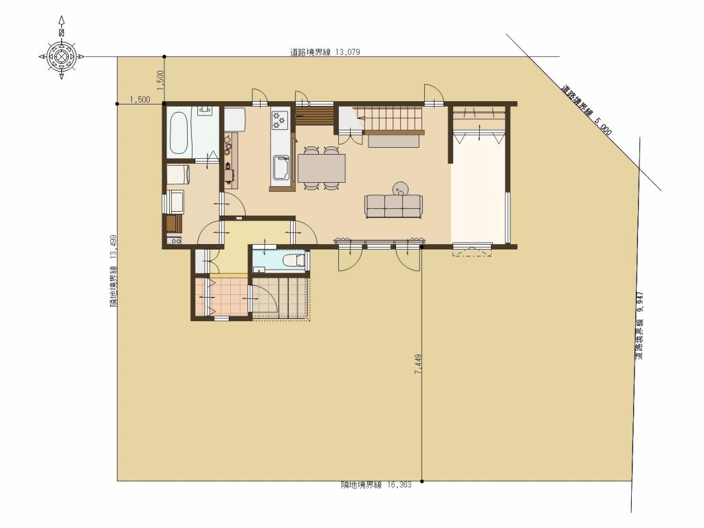 音更町木野｜分譲住宅｜家族のぬくもりを感じる２階建ての家 内観
