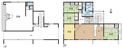 西5条南24丁目　店舗付住宅 間取り