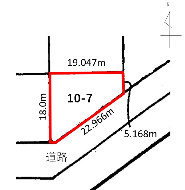 帯広市大空町5丁目　売土地（66.74坪）建築条件なし　※解体更地渡し 間取り