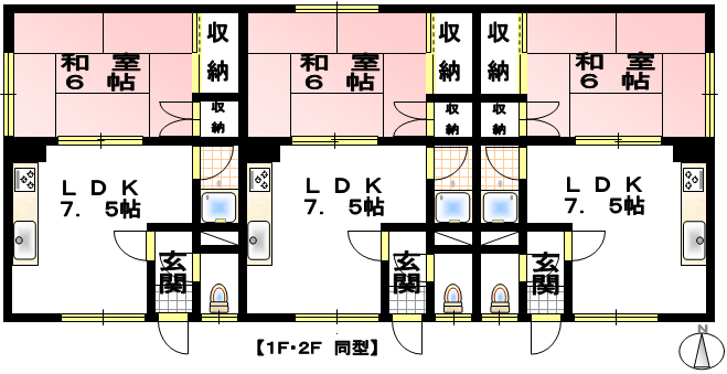 西１９条南３！土地１１６.９坪！満室想定利回約１５.6％ 間取り