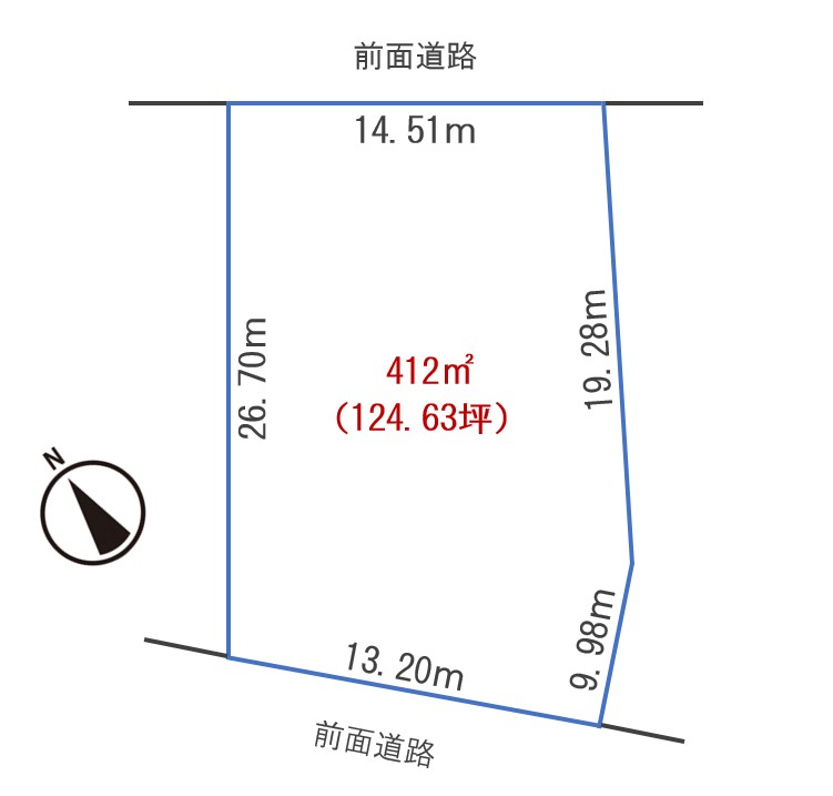 ※価格改定※ 本別町柏木町 二方道路 売土地 間取り