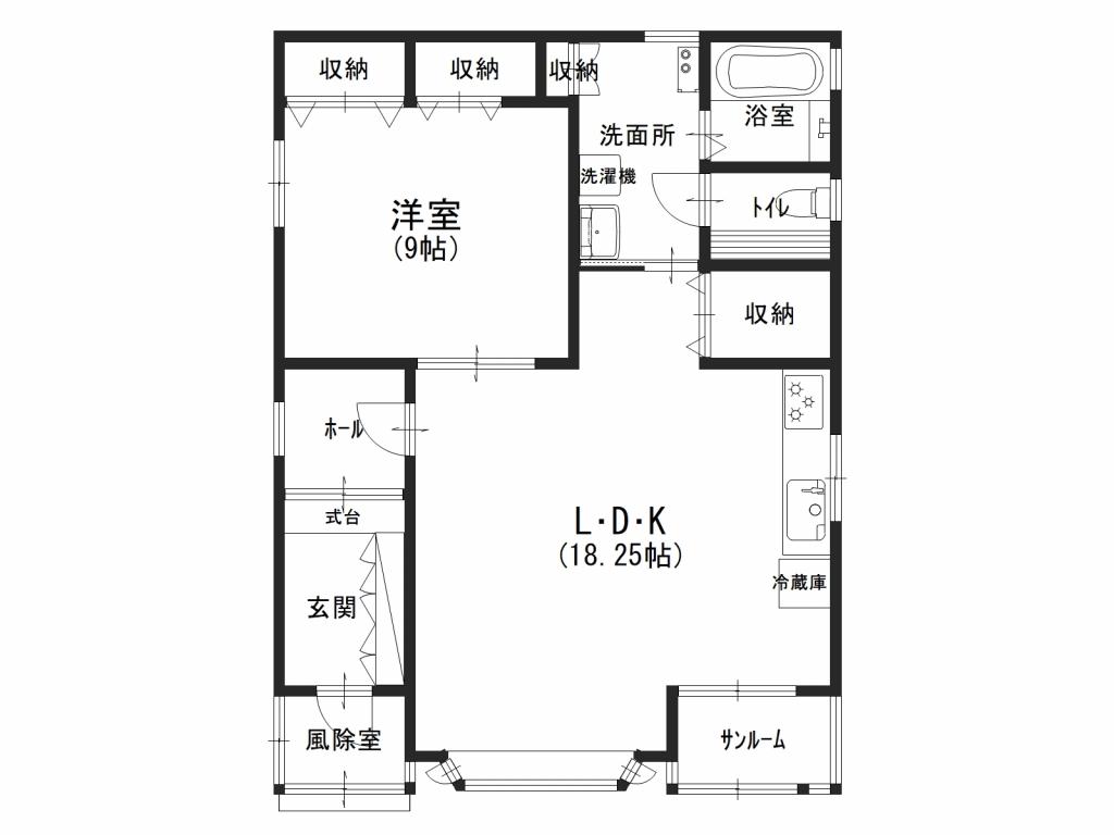 池田町字利別西町25番地11【売中古住宅：１LDK】 間取り