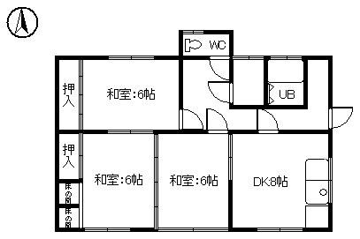 売家　宝来西町南1丁目6番8 間取り