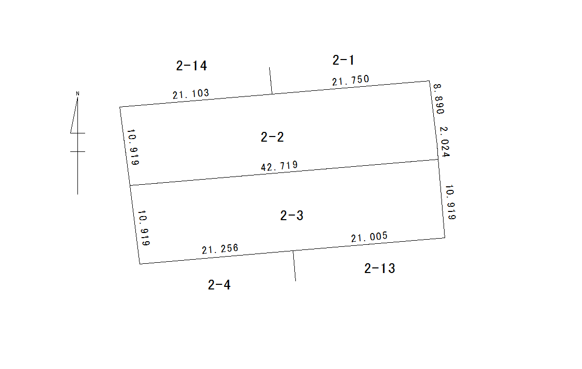 ※価格改定　音更町新通８丁目2-2，2-3の土地　※解体更地渡し 間取り