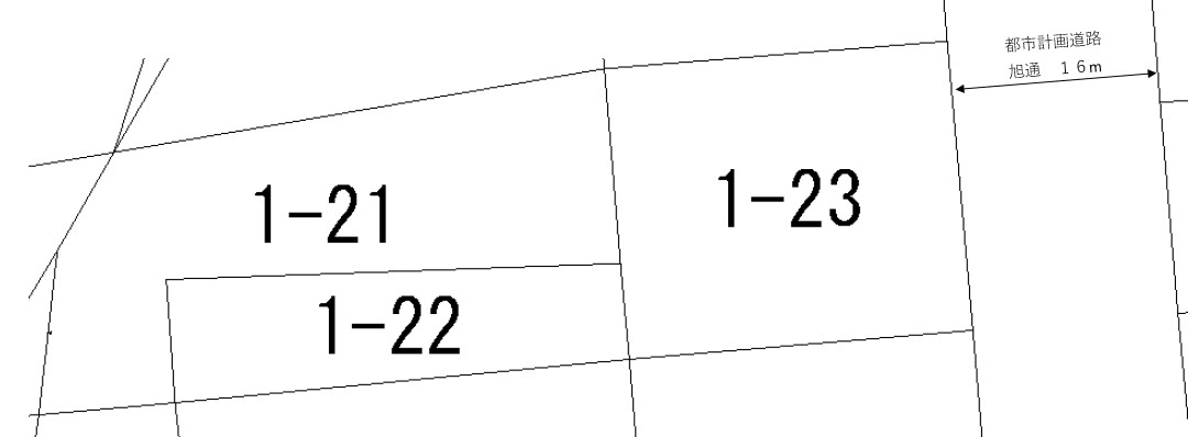 池田町字旭町4丁目1番21、1番22、1番23【売土地：256.81坪】 間取り