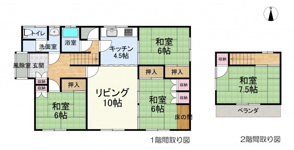 上士幌町字上士幌東2線　売家（土地面積 約108坪・延床面積 約29坪） 間取り