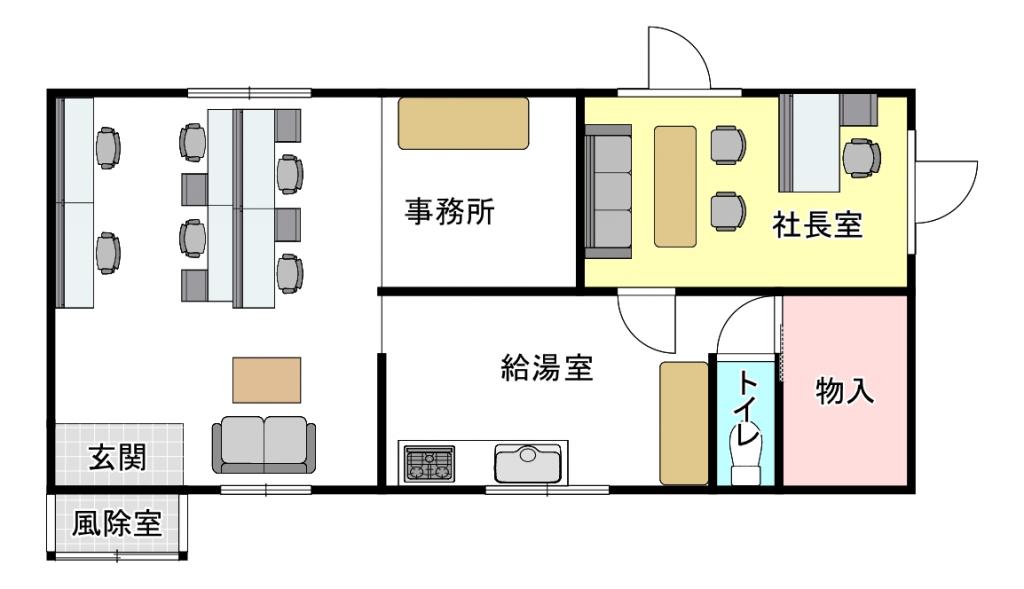 【写真追加】設備充実でフルリフォーム済♪　土地２３７坪♪　西7北5＿事務所 間取り