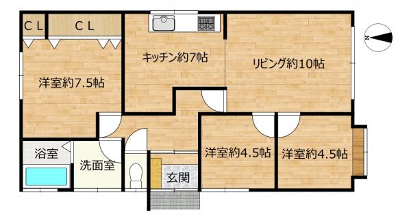 【リフォーム済・平家】帯広市西19条南5丁目13-9 間取り