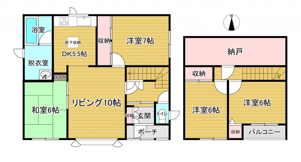 開西小・緑南中エリア☆西22南3＿リフォーム住宅 間取り