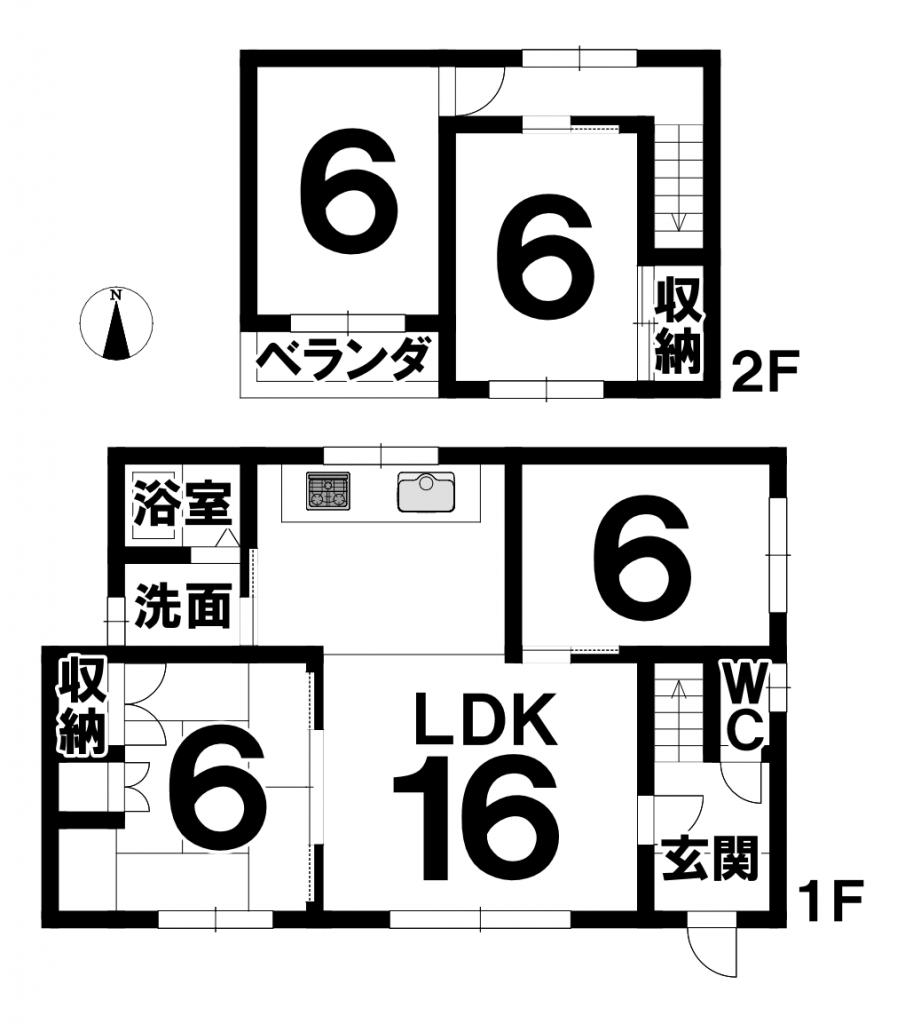 帯広市西14条南4丁目　リノベーション住宅 間取り