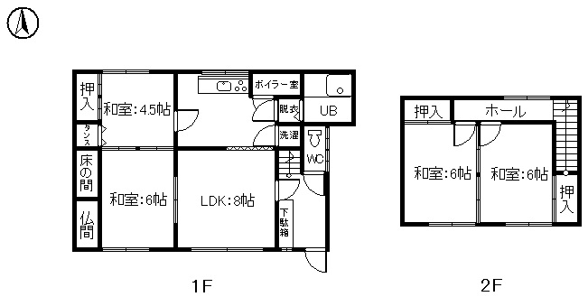 売家　新通北1丁目６番14 間取り
