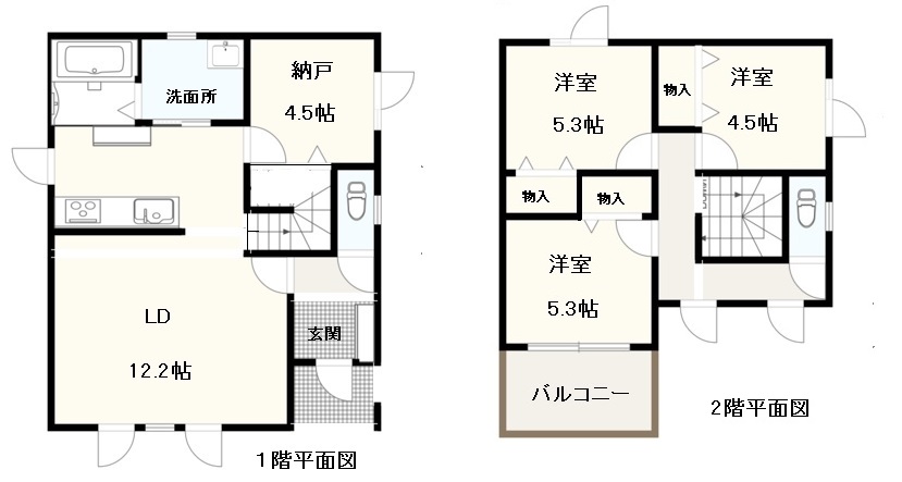  角地、ベランダのある住宅！帯広市西２４条 間取り