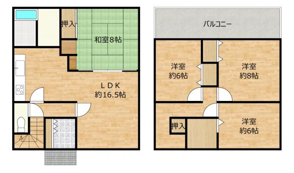 【リフォーム済】帯広市西23条南4丁目5-18 間取り