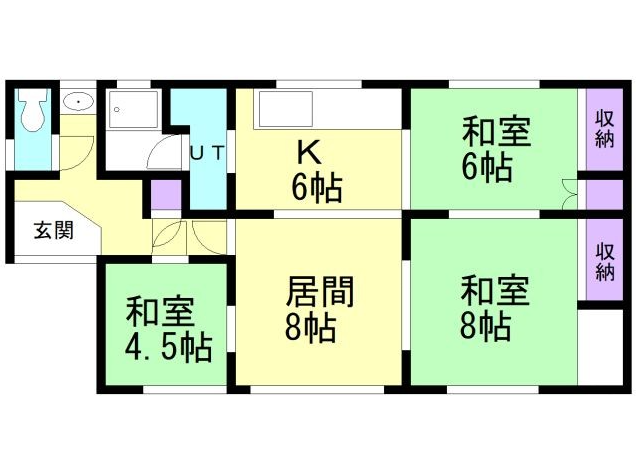 西14条北8丁目7-7　平屋２棟（オーナーチェンジ） 間取り
