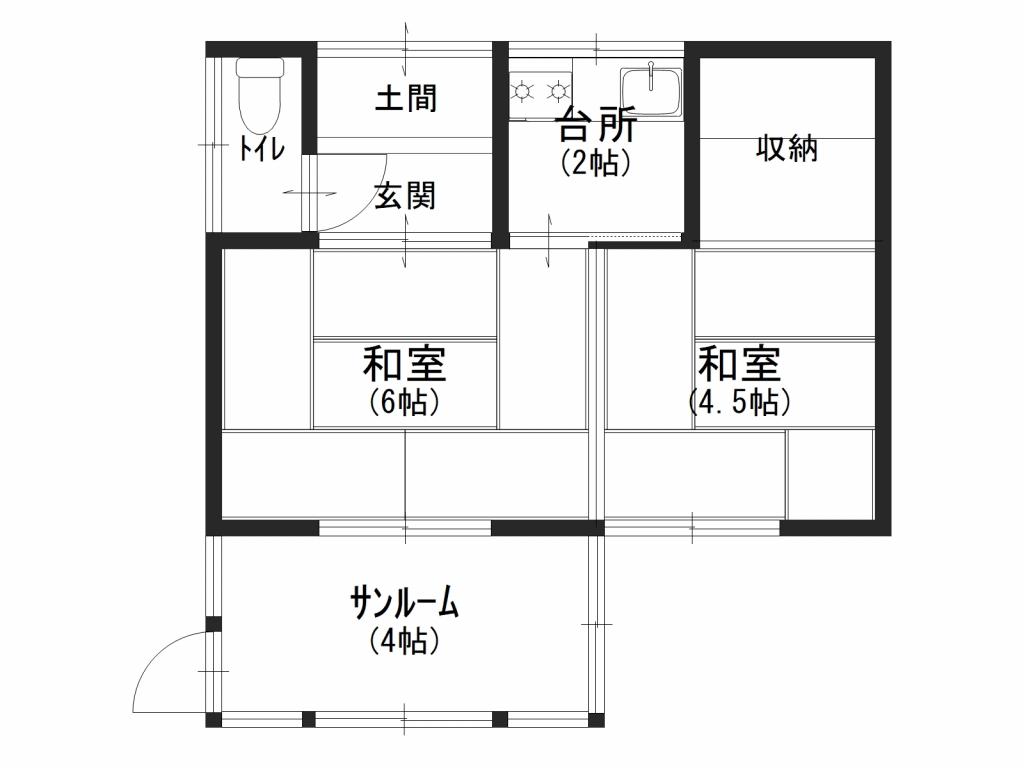 池田町字利別西町2番地11【売土地（上物中古住宅有）：41.41坪】 間取り