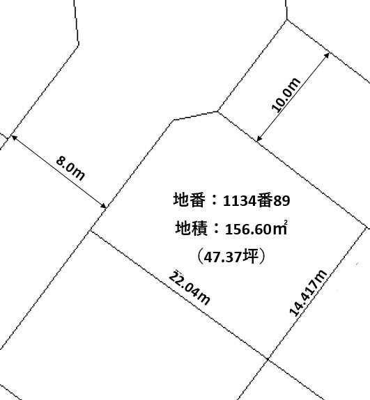 札幌市北区新琴似十二条14丁目6-11【角地売土地：47.37坪】 間取り