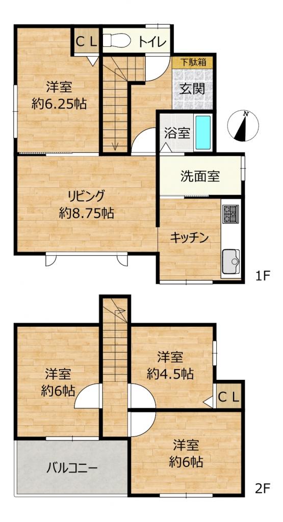 【リフォーム済住宅】帯広市西18条南31丁目3-1 間取り