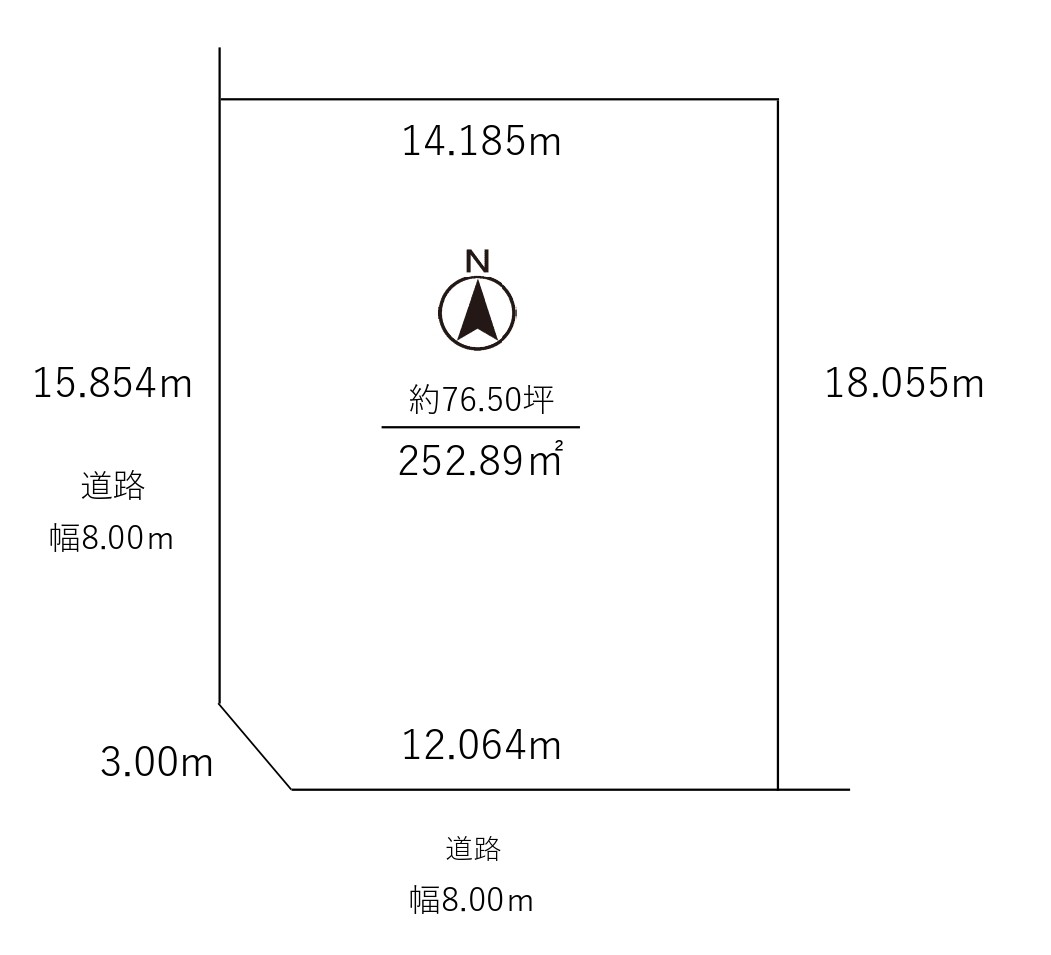 札内西町　南西角地　76.5坪 間取り