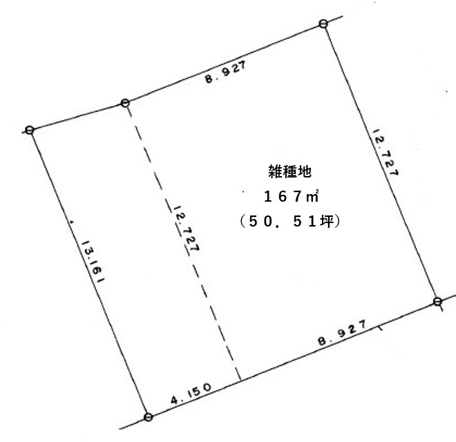 帯広市西十六条南6丁目25番地18【売土地（解体後更地渡し）：50.51坪】 間取り