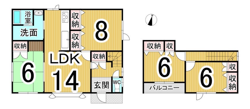 新得町屈足　中古戸建 間取り