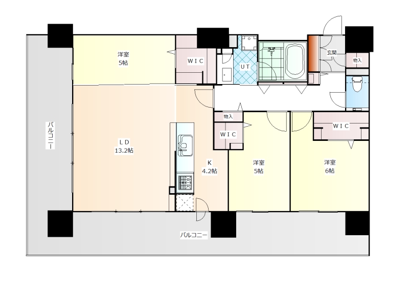 The TOWER OBIHIRO（ザ・タワー帯広）　501号室  間取り