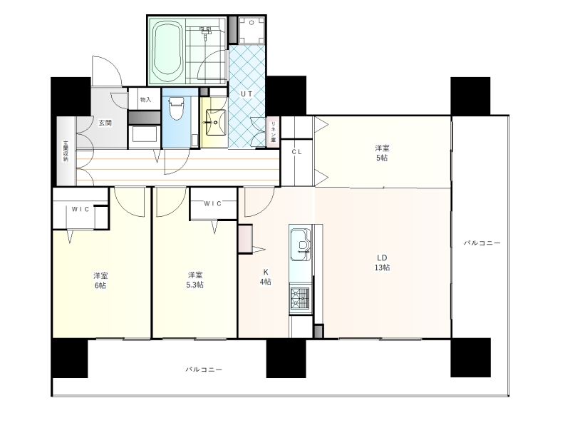 The TOWER OBIHIRO（ザ・タワー帯広）　609号室  間取り