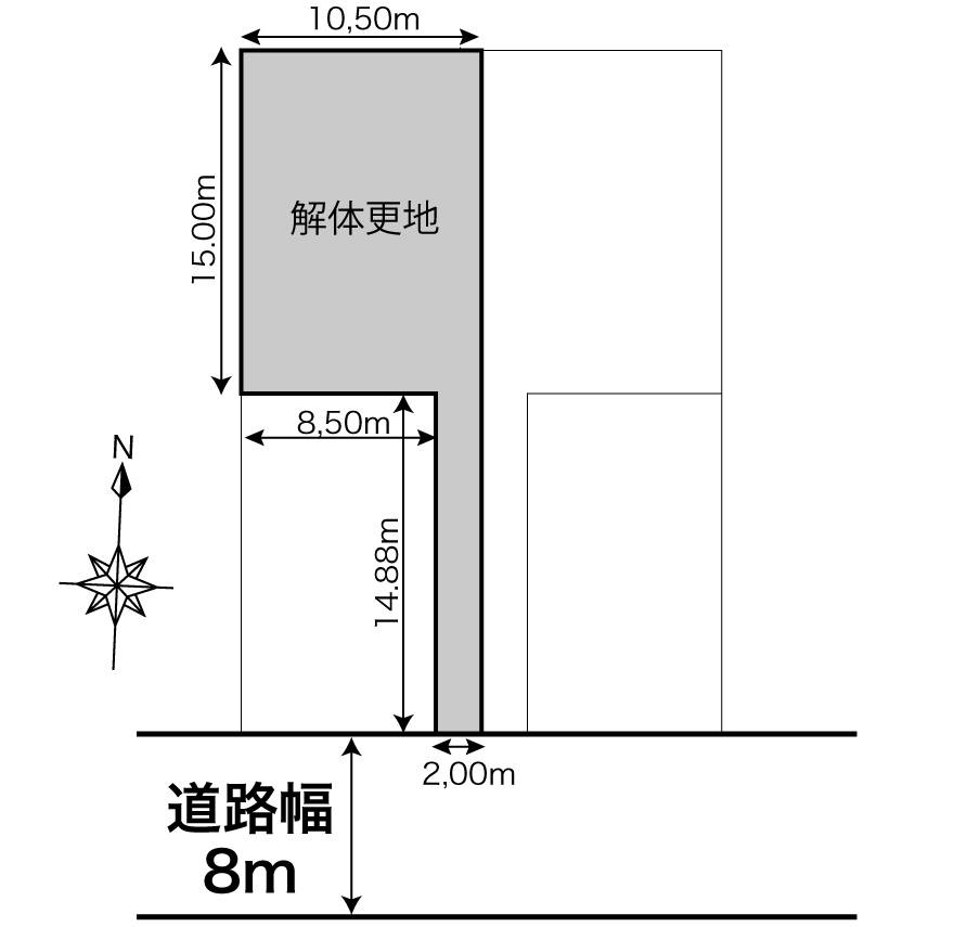 価格変更！【売土地】解体更地渡し 若葉小区域 約56坪 西16条南5丁目 内観