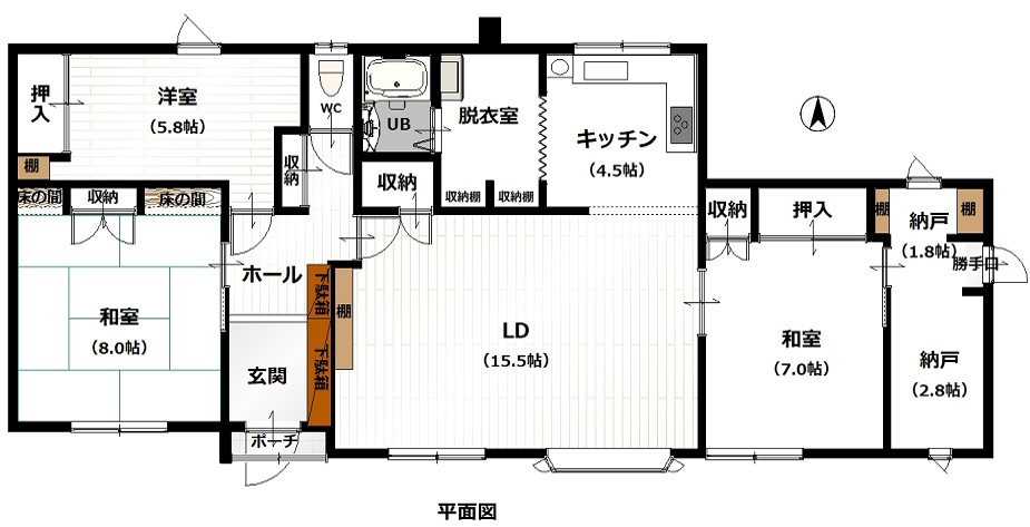価格変更しました！芽室町東3条5丁目　売家　※29坪のリフォーム向け平屋 -  間取り