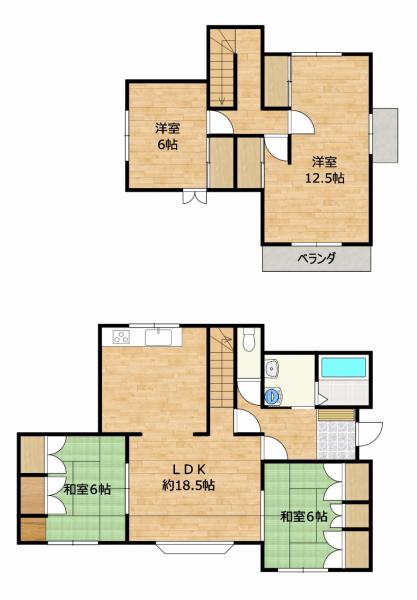 【駐車場3台に拡張しました】西22条南３丁目 間取り