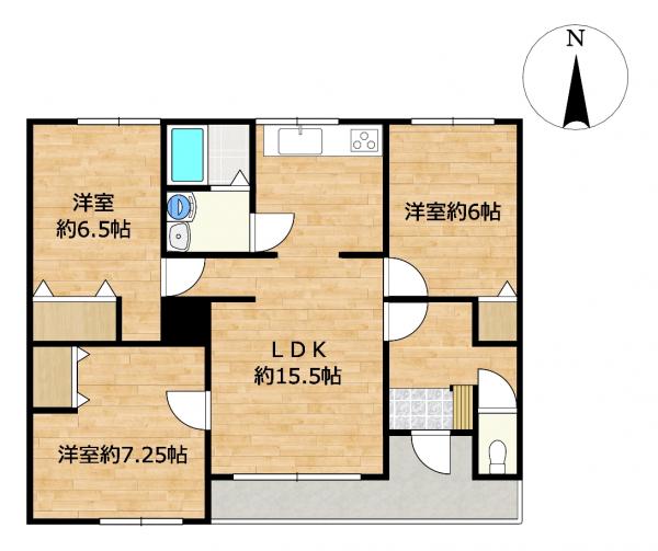 【リフォーム済み・静かな住宅街の平家】帯広市西14条南40丁目 間取り