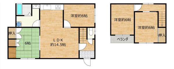 【南東角地・陽当たり良好】帯広市西14条南4丁目4-9 間取り
