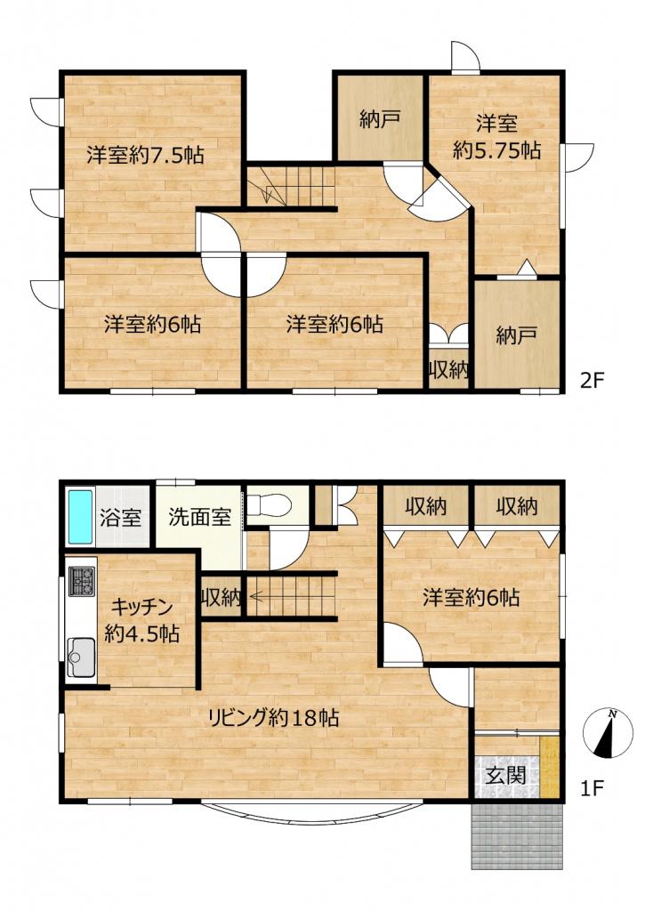 【森の里小学校まで750ｍ】西23条南３丁目13-25 間取り
