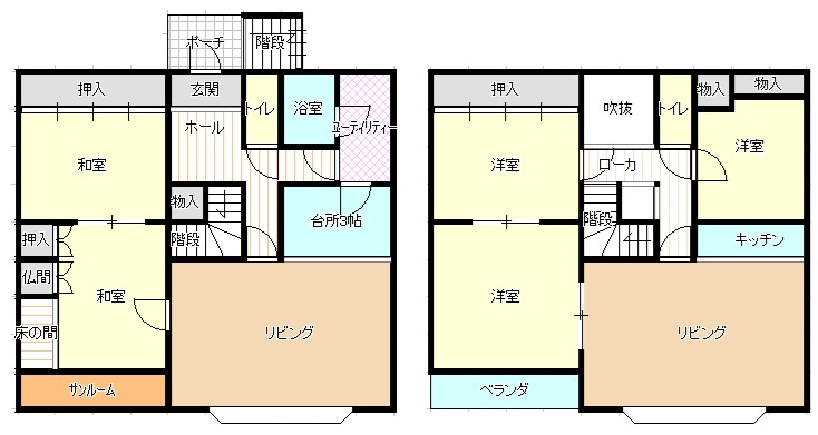 帯広市緑ヶ丘2条通6丁目　中古住宅 間取り
