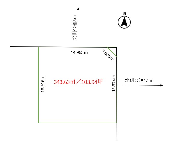 ※価格改定　帯広市西19条南37丁目　弥生新道沿い売土地 間取り