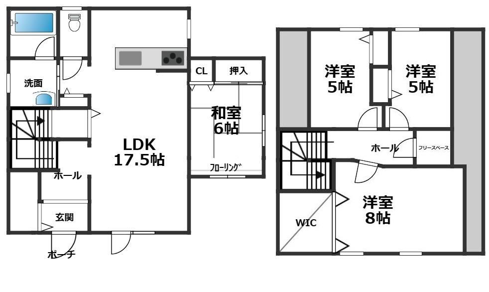 【中古住宅】　新得町西3条7丁目　土地約130坪　駐車5台以上可能 間取り