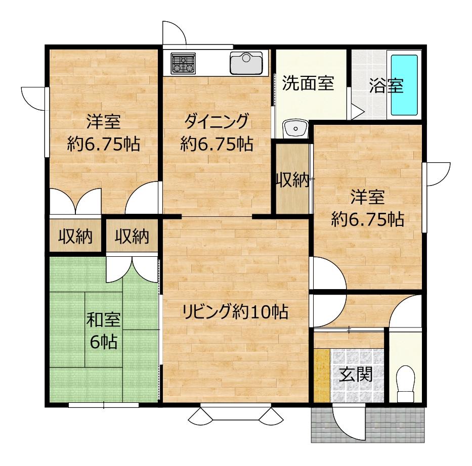 【リフォーム中】帯広市西23条南３丁目35-3 間取り