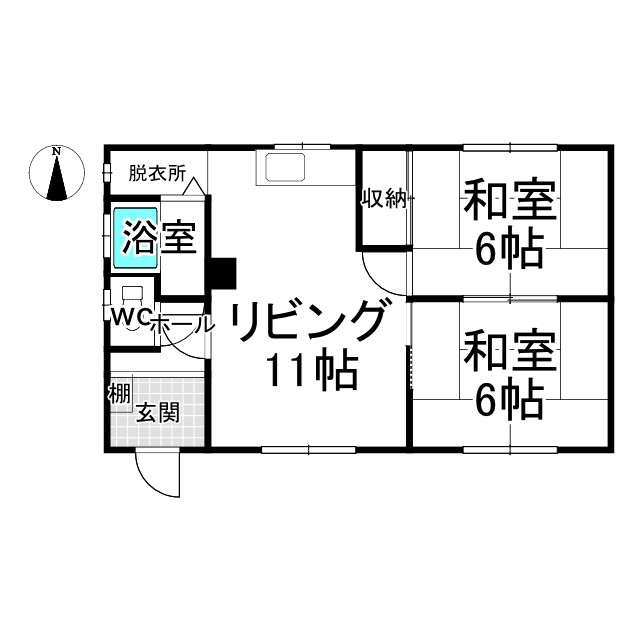 【中古住宅】　帯広市西15条南14丁目　平家住宅　土地53坪 間取り