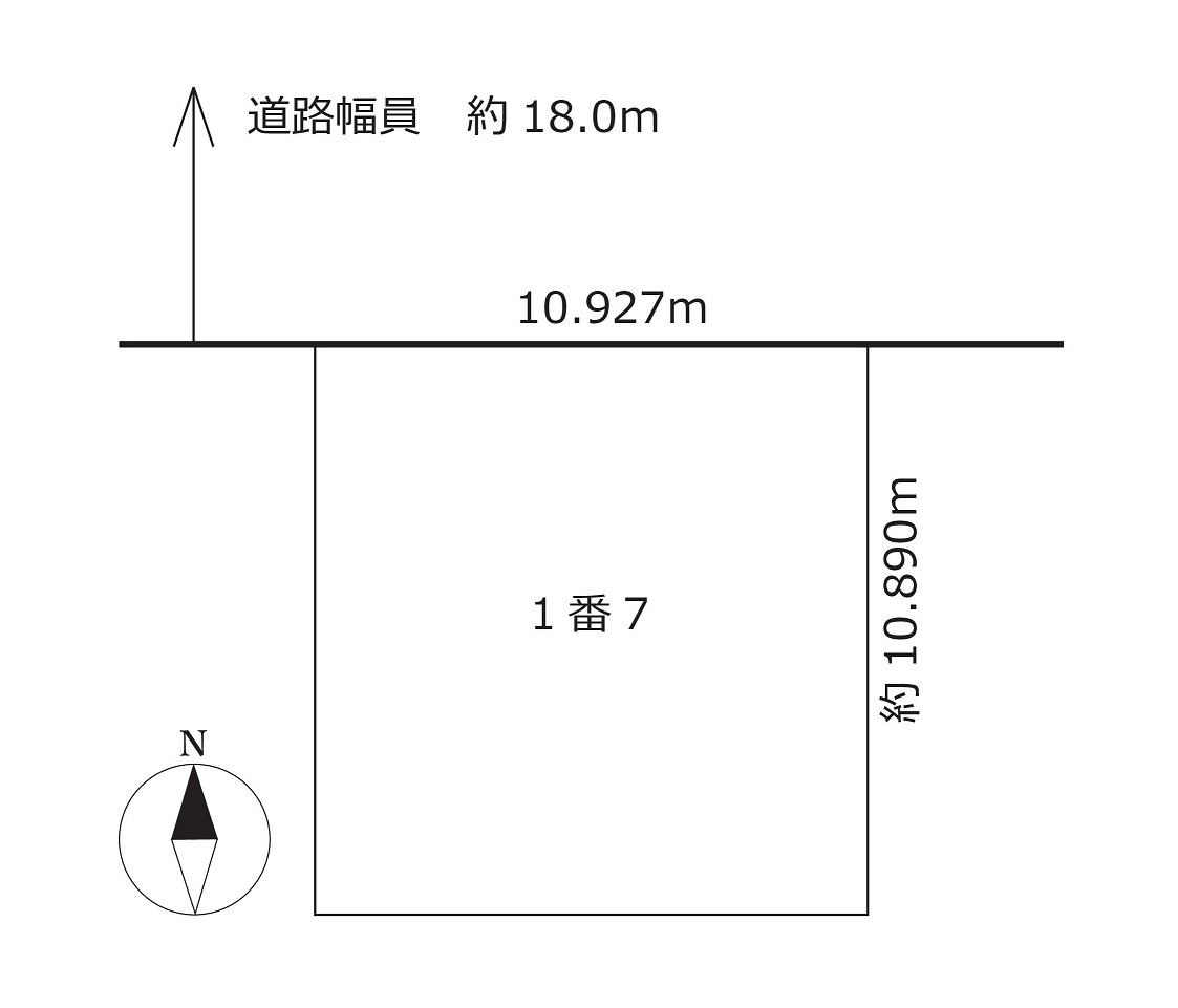 【売⼟地】　⻄13条北4丁目 ※北一線通付　※建築条件なし　※店舗・事務所可 間取り