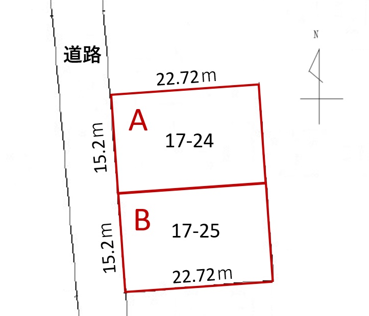 音更町柳町北区A・B　売土地（約104.66坪）建築条件なし 間取り