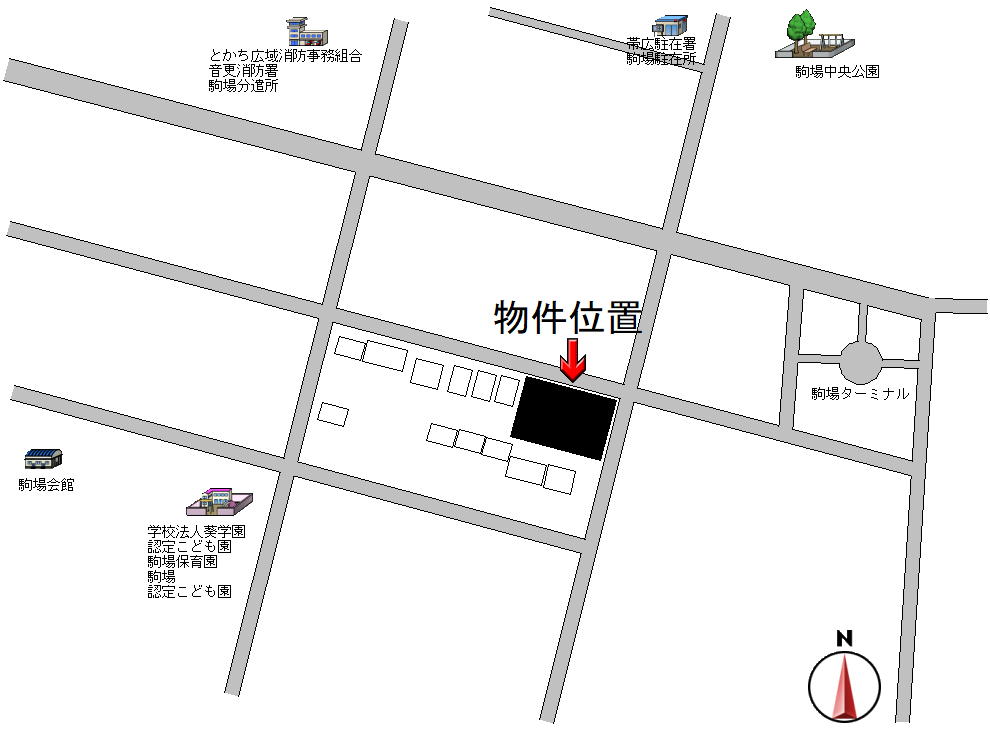 売地　音更町駒場南1条通2丁目1番の内外2筆 間取り