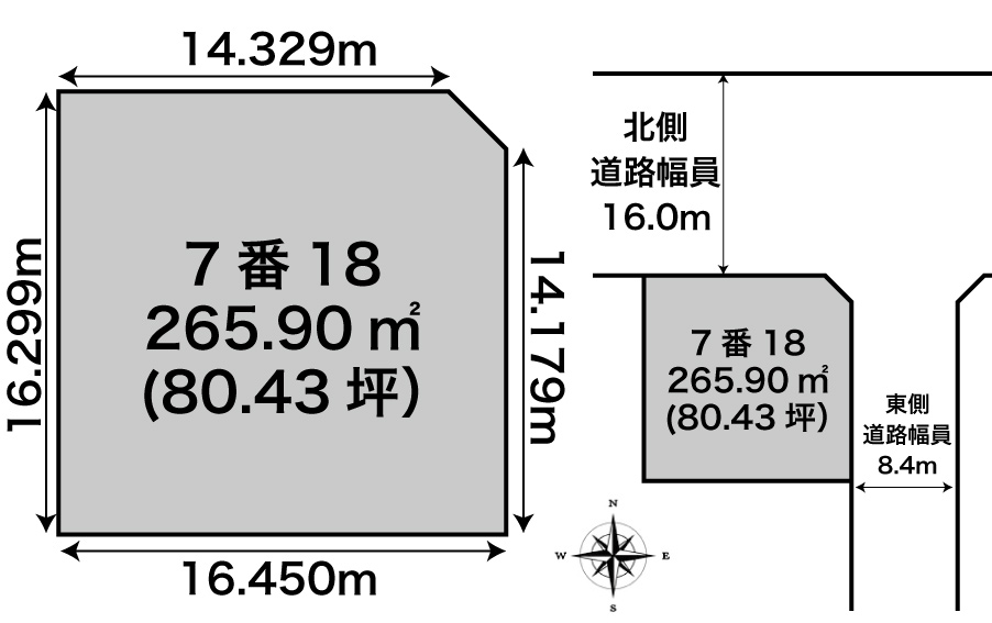 商談中※【売土地】北東角地　約80坪　音更町南鈴蘭北5丁目　 間取り
